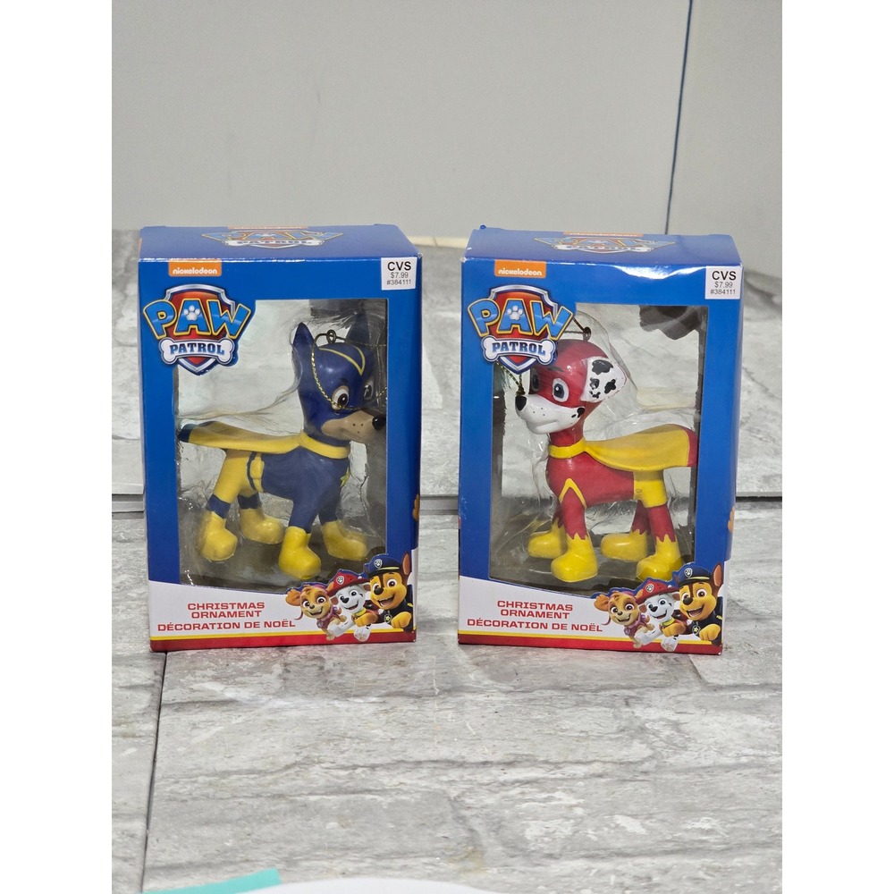 Paw Patrol Caped Chase and Caped Marshall 2 NEW‎ Ornaments